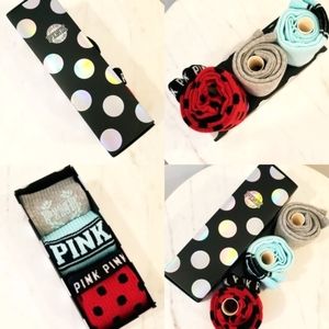 Victoria's Secret PINK Vintage Knee High Socks 3 Pack Gift Set Box Set NWT